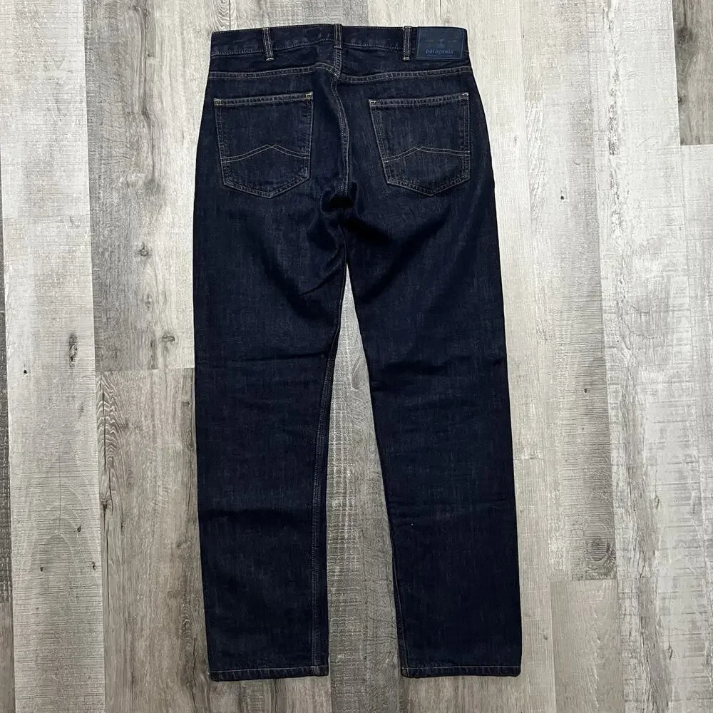Patagonia Iron Clad Jeans Mens 31x32 Dark Wash Blue Straight Leg Denim